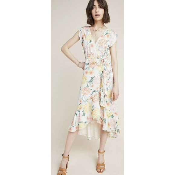 Yumi Kim Floral Hydrangea Wrap Midi Dress Size Small NWT - Picture 1 of 8